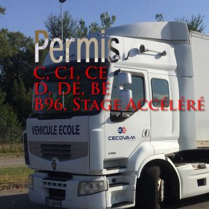 Les permis poids lourd dispensés chez Cecovam C C1 CE D DE BE B96